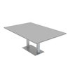 Skutchi Designs 7x4 Rectangular Conference Table with Square Metal Base, 8 Person Conference Table, Light Gray HAR-REC-48X84-DOU-01